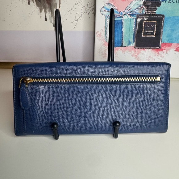Prada Navy Blue Wallet with Gold Accents - Picture 2 of 8